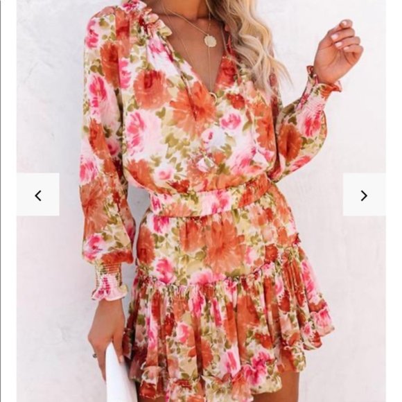 Skylar + Madison Floral Tiered Mini Dress Size M - Picture 1 of 8